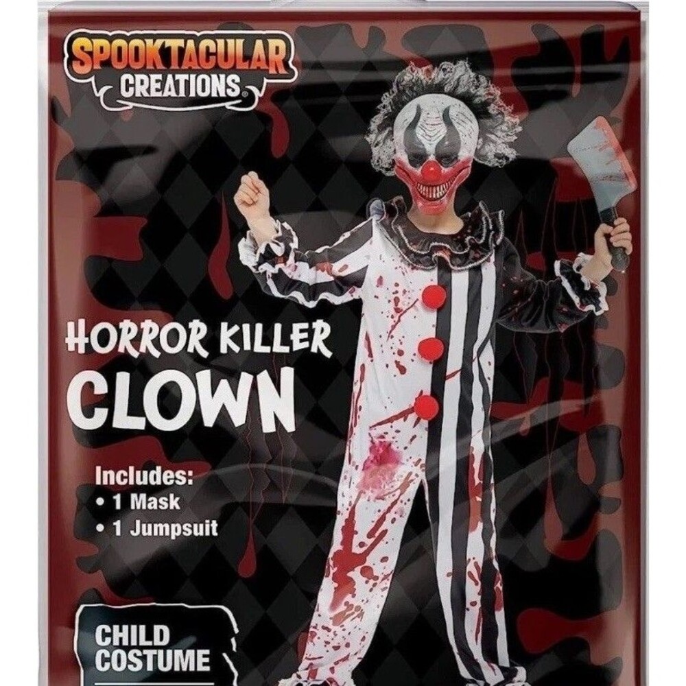 HORROR KILLER CLOWN Costume CHILD LARGE Halloween Spooktacular NIP